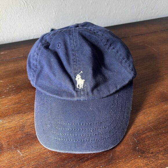 Polo Ralph Lauren Hat Cap Youth Kids 2t-4t Navy White Pony Strap Back - Picture 1 of 6